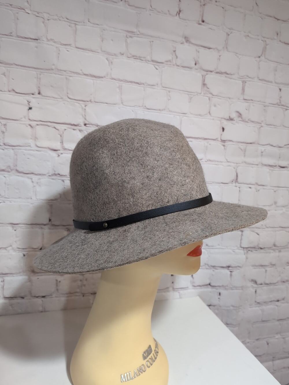 Banana Republic Hat Felt Panama Wool Wide Brim Hat With Band Beige Sz M/L 23 3/4